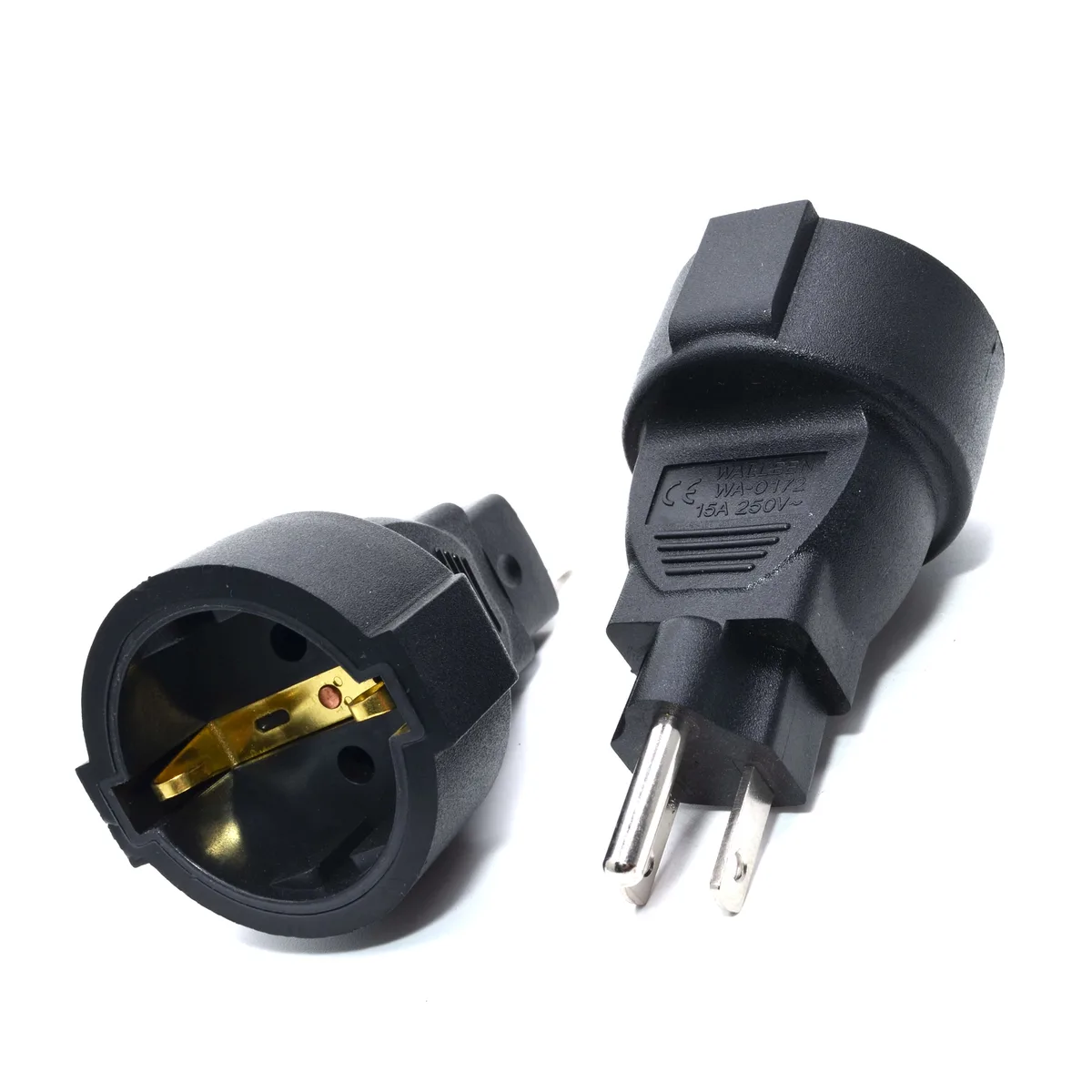 TeKit TeKit US NEMA 5-15P to EU Schuko Adapter Black — product photo