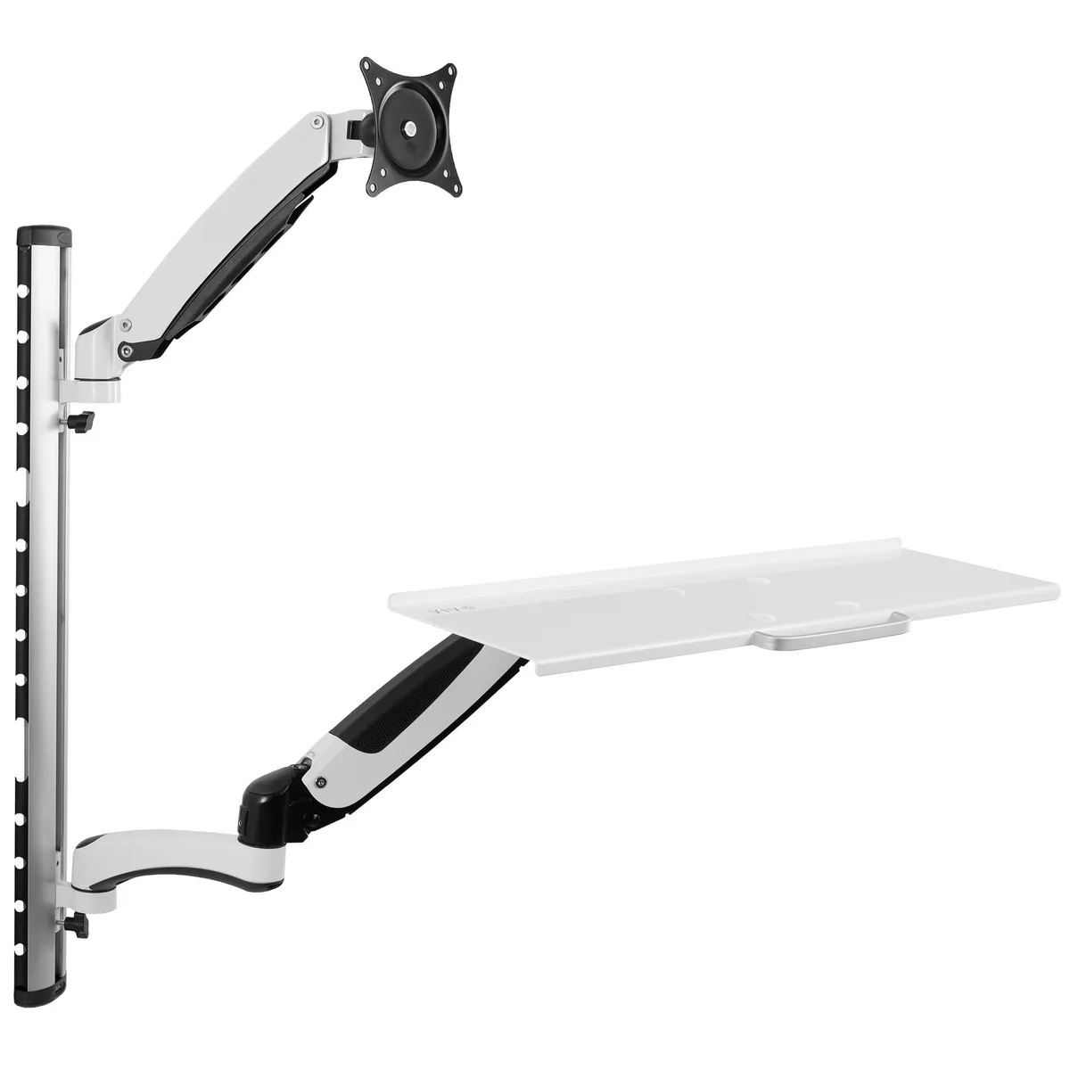 VIVO VIVO White Sit-Stand Wall Mount Workstation 13-27 in 17.5 lbs VESA 75x75 100x100 mm — product photo