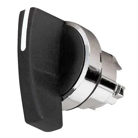 Schneider Electric ZB4BJ2 long-handle selector switch, black lever, chrome bezel, 22 mm