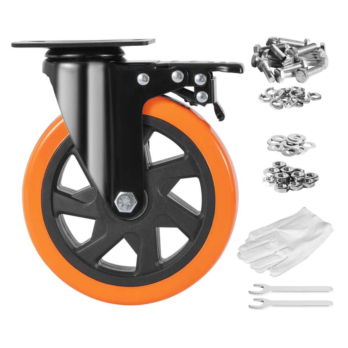 VEVOR VEVOR 6 in Swivel Plate Casters Set of 4 700 lbs PVC — product photo