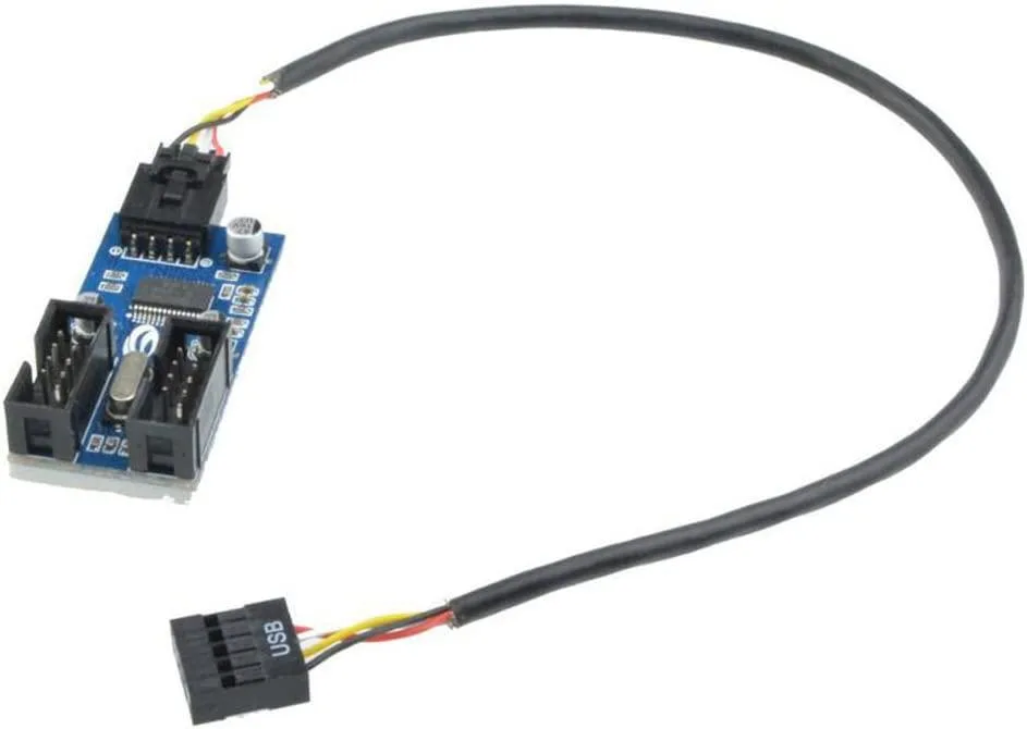 Tonstep Tonstep 9-pin USB header male to 2 female splitter cable 30cm — product photo