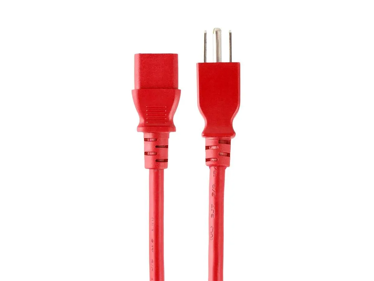 Monoprice Inc. Monoprice Inc. 133558 18AWG computer power cord 2ft Red NEMA 5-15P to IEC 60320 C13 10A — product photo