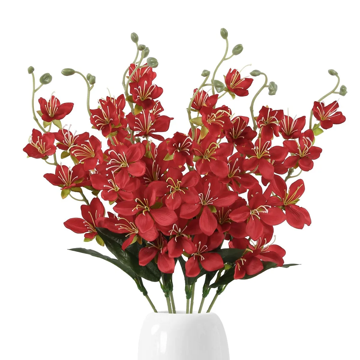 Hupiosy 8PCS Red Silk Orchid Stems 27.5" Floral Arrangement — product photo