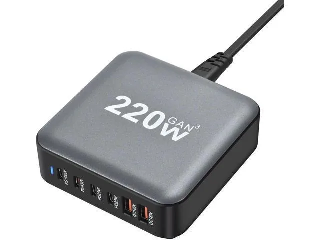 LORDWORLD LORDWORLD 220W 6-Port USB-C Charging Station Hub — product photo