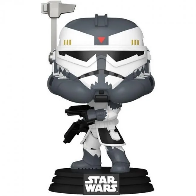 Funko POP vinyl bobblehead of Commander Wolffe holding dual blasters approximately 4.7 inches tall
