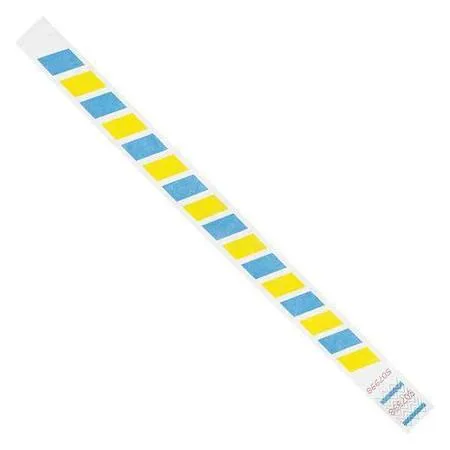 DuPont Tyvek DuPont Tyvek WR105 Wristbands 3/4" x 10" Stripes Blue/Yellow PK500 — product photo