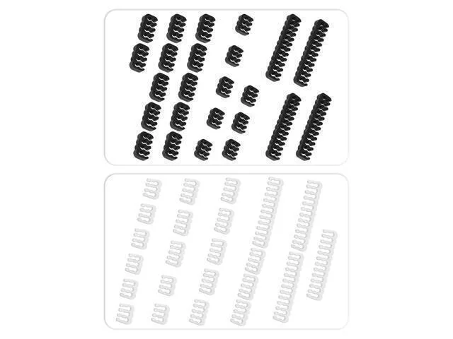 LORDWORLD LORDWORLD Cable Comb Kit 48 pcs 24-pin x 8 8-pin x 24 6-pin x 16 3mm-3.4mm black — product photo