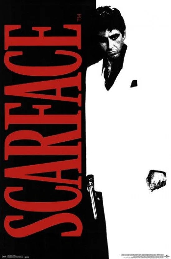 Scarface movie poster print on heavy paper, 22 by 34 inches