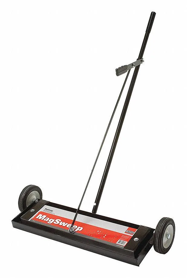Yellow 24 in magnetic sweeper with wheels and handle