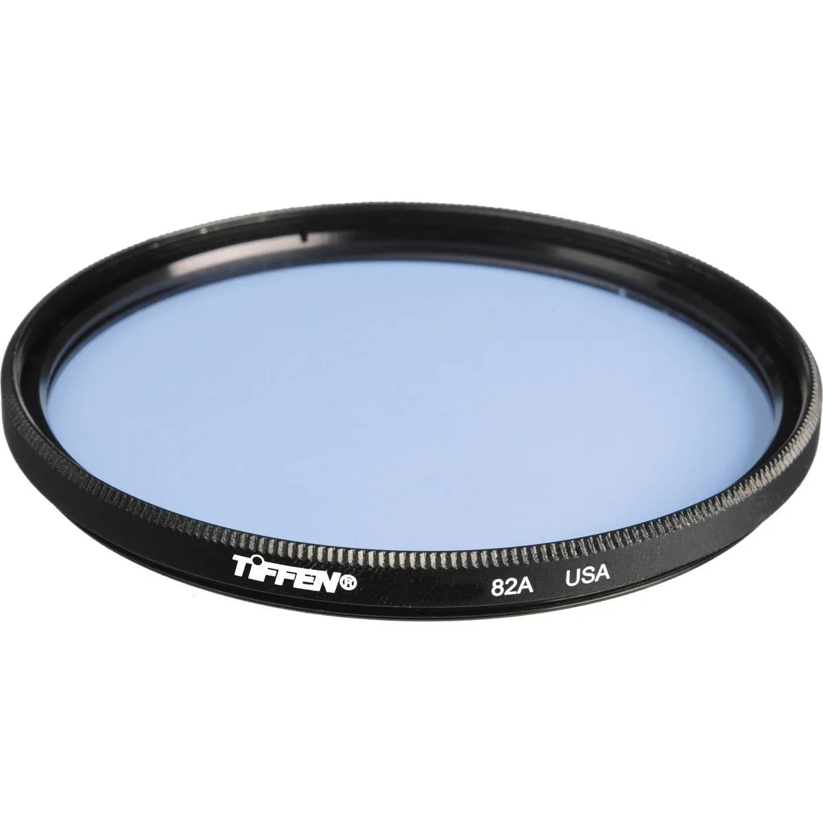 Tiffen 49mm 82A cooling glass filter, circular metal frame with clear optical glass