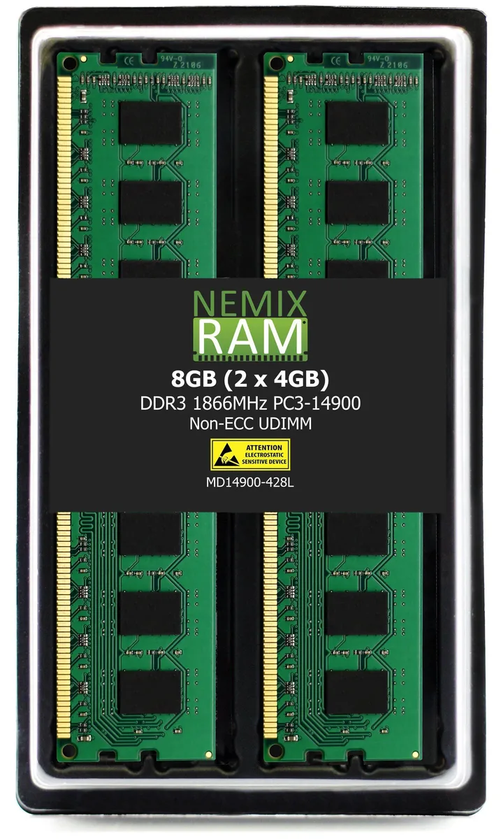 NEMIX RAM NEMIX RAM 8GB (2x4GB) DDR3 1866MHz PC3-14900 CL13 1.35V 204-Pin SODIMM Kit — product photo
