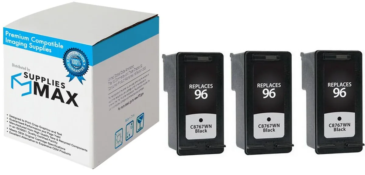 SuppliesMax SuppliesMax HP C9345FN Remanufactured Inkjet Cartridge Black 3 Pack 860 Pages — product photo