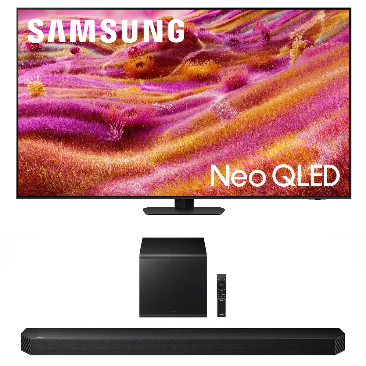 SAMSUNG SAMSUNG QN90F 75" Neo QLED 4K TV 120Hz with HW-Q800F 5.1.2 Soundbar — product photo
