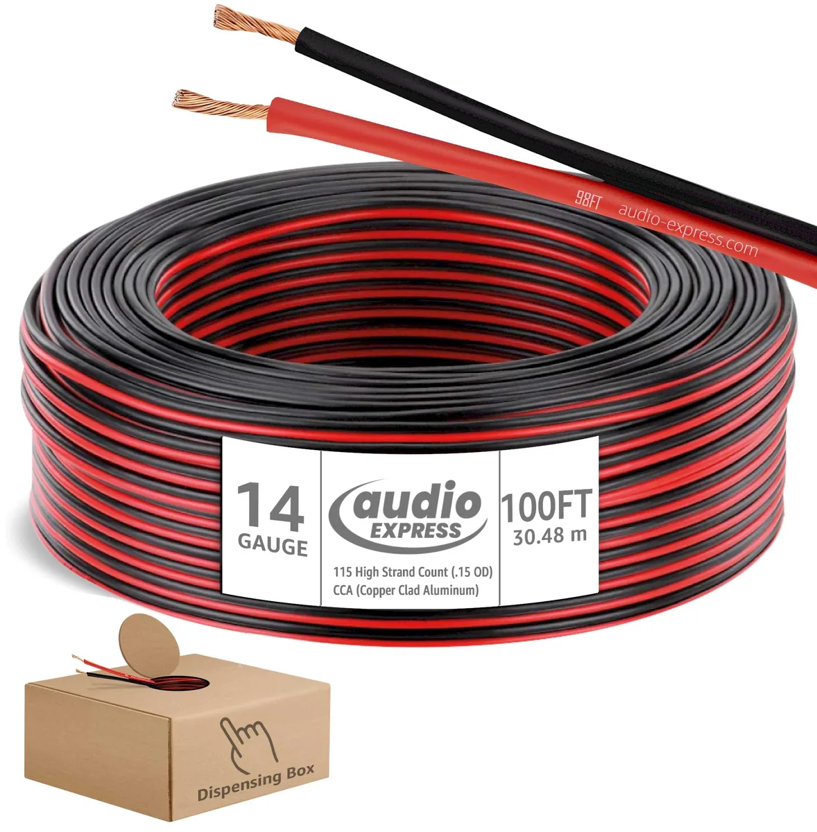  RCA AXWIRE-14RB 14 AWG 50 ft 2 Conductor CCA Speaker Wire — product photo