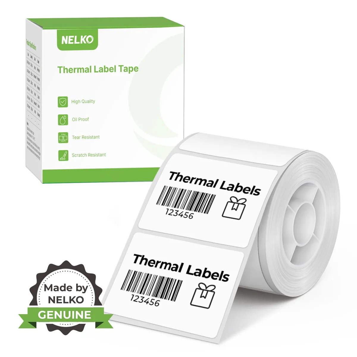 White rectangular thermal label roll 40x30mm 230 labels