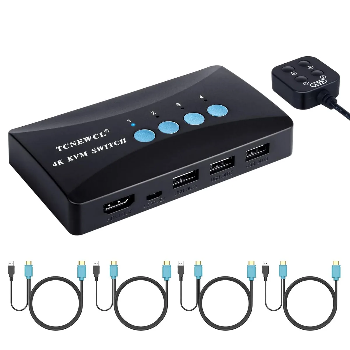 Corn Electronics Corn Electronics 4-Port USB HDMI KVM Switch 4K@30Hz — product photo