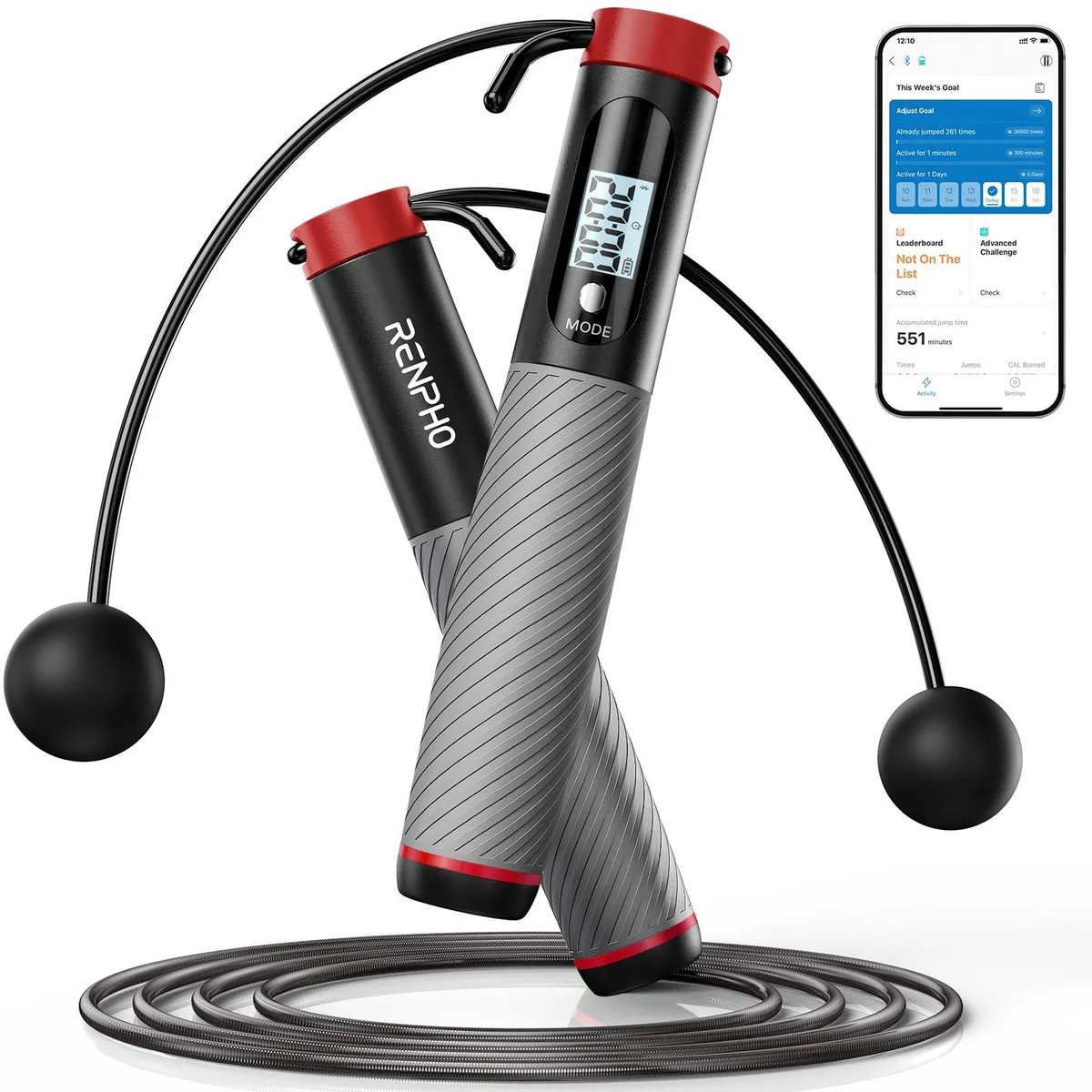  Velocity Exercise R-Q008 Smart Skipping Rope 9.85 ft Black — product photo