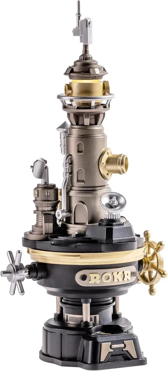 ROKR ROKR Navi Lighthouse Mechanical 3D Puzzle Wood Brown 14+ 60pcs 8.86x2.17x7.09in — product photo