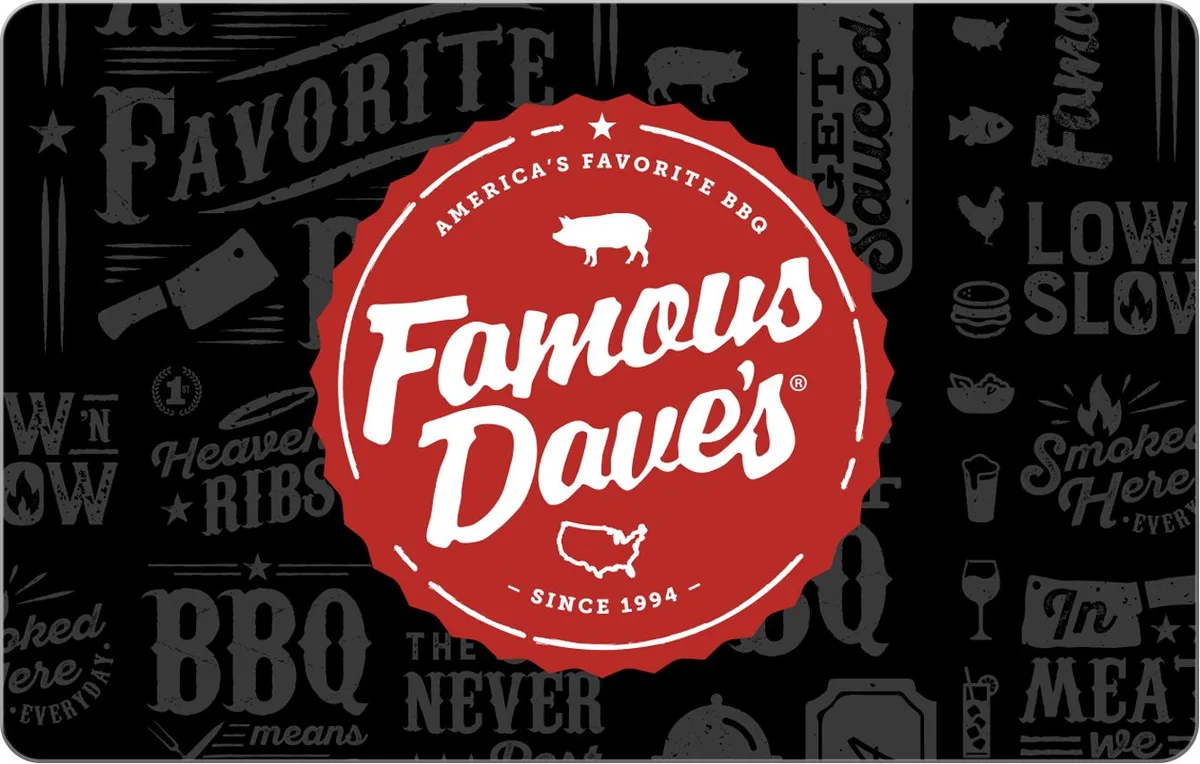 Famous Dave's Famous Dave's FD-2000 $20 restaurant gift card — product photo