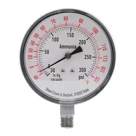 Value Brand Value Brand Ammonia &amp; Refrigerant Compound Gauge 30 to 0 to 300 psi 3-1/2 measurement tool — product photo