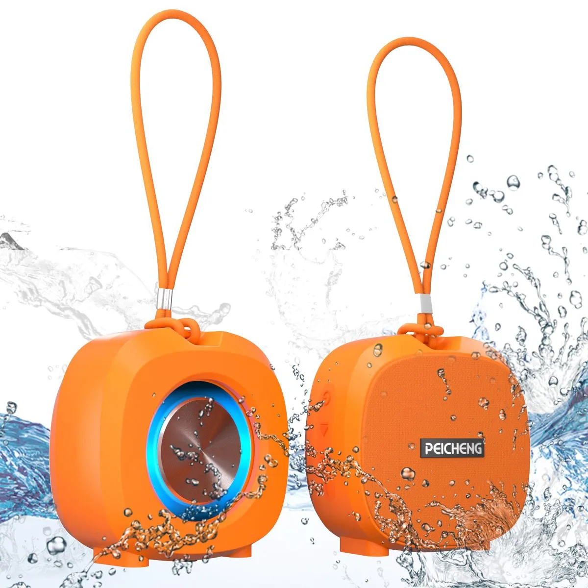  PEICHENG WP03B-p portable speaker Orange Bluetooth 5.3 IPX5 — product photo