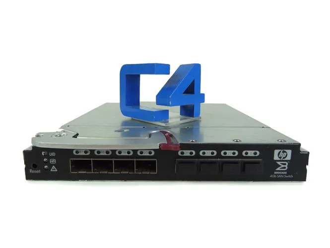 HP HP 411121-001 Brocade Bladesystem 4/24 SAN Switch Module with 4 GBICs — product photo