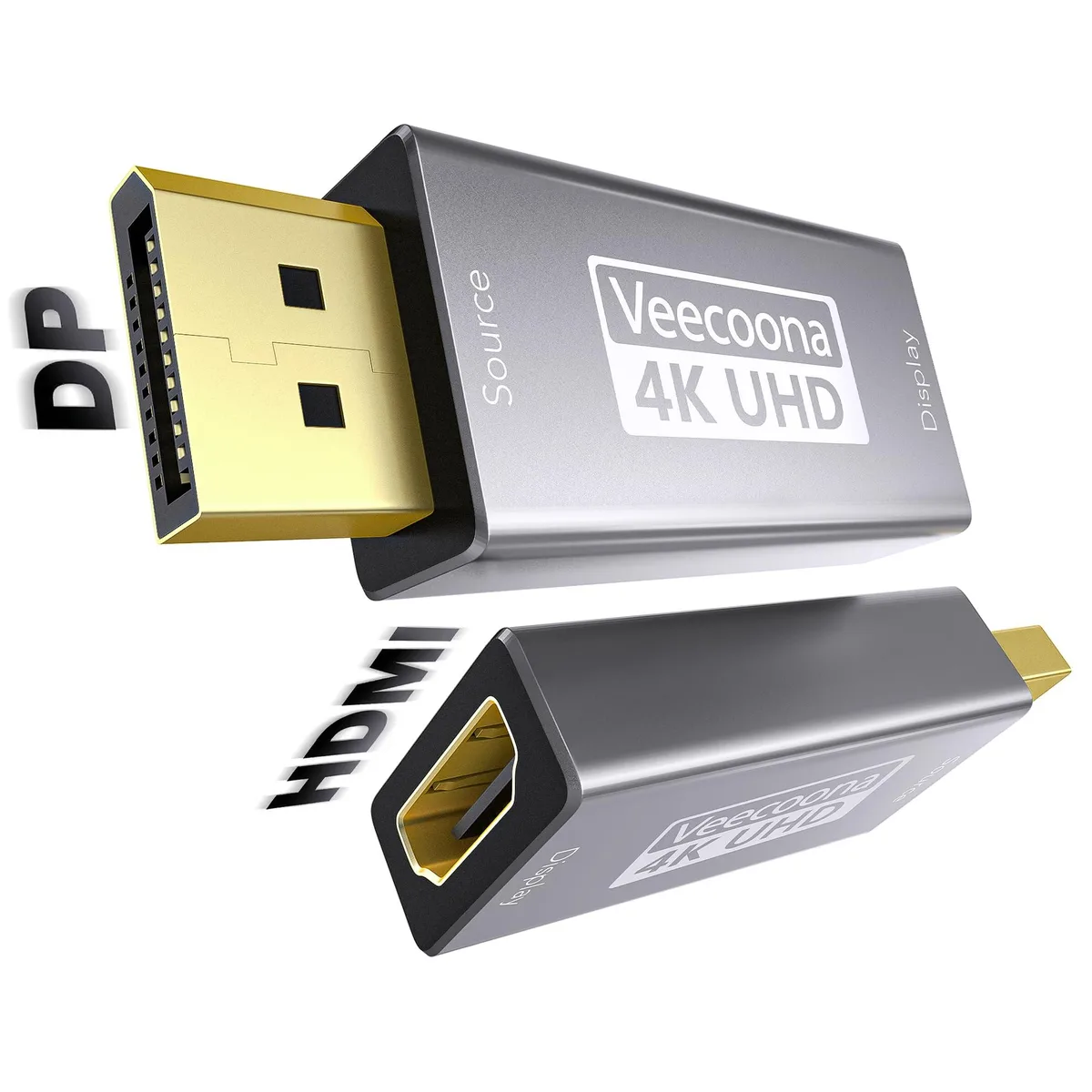 AVer 4K DisplayPort to HDMI Adapter 3840x2160@60Hz 2K@120Hz 1080p@120Hz HDCP 2.2 media converter — product photo