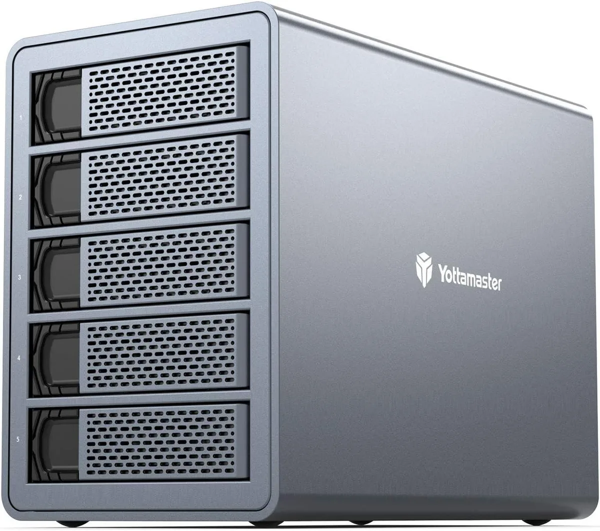 Yottamaster Yottamaster FS5RU3 5 Bay RAID Drive Enclosure 2.5" 3.5" USB 3.1 Gen1 SATA Gray — product photo