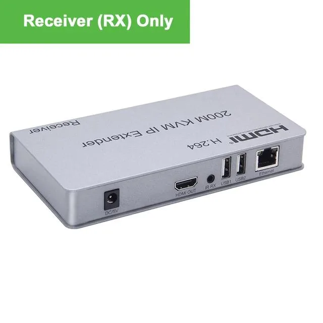YINGHUA YINGHUA HDMI KVM Extender over IP Cat5e/6 200M UK Plug 1 RX — product photo