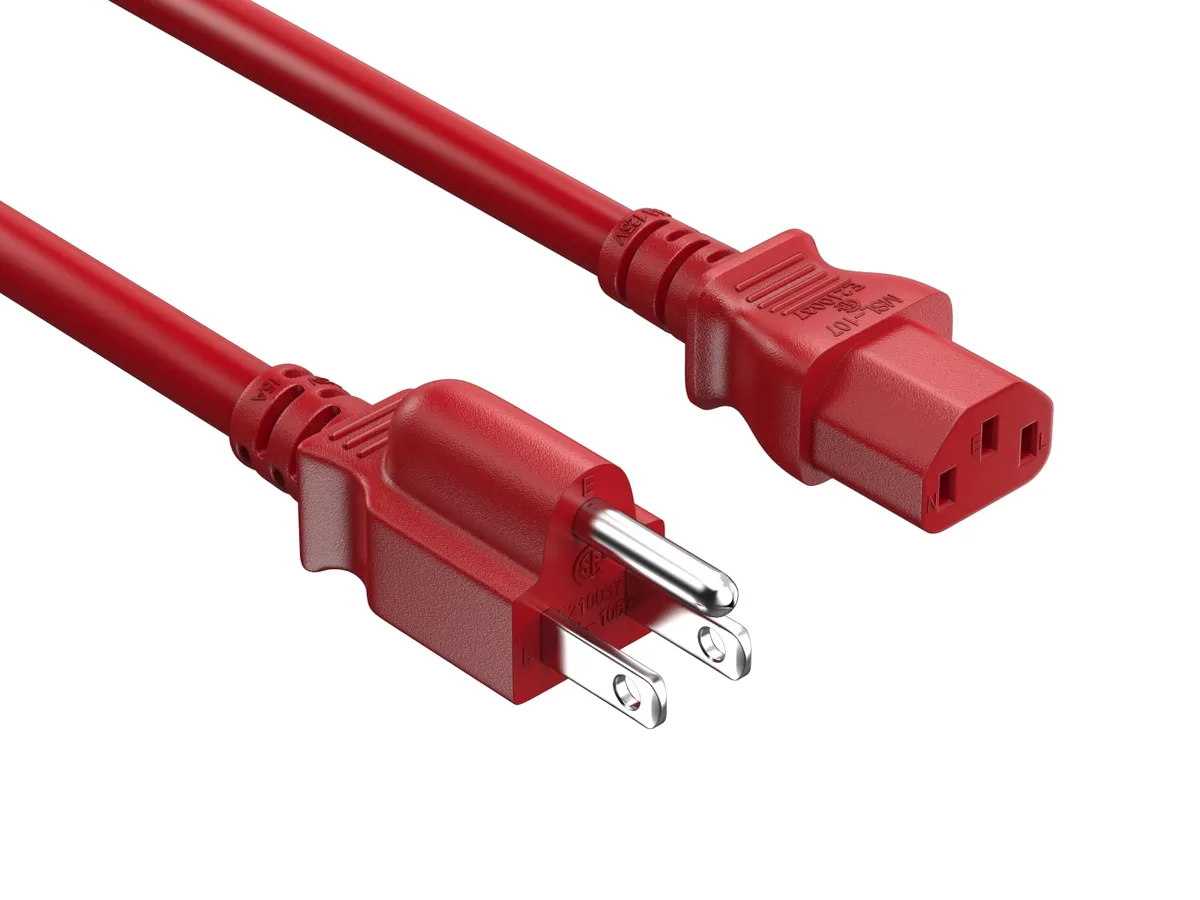 Cable Leader Cable Leader PW116-7206 72in 14 AWG 15A 125V Red computer power cord — product photo
