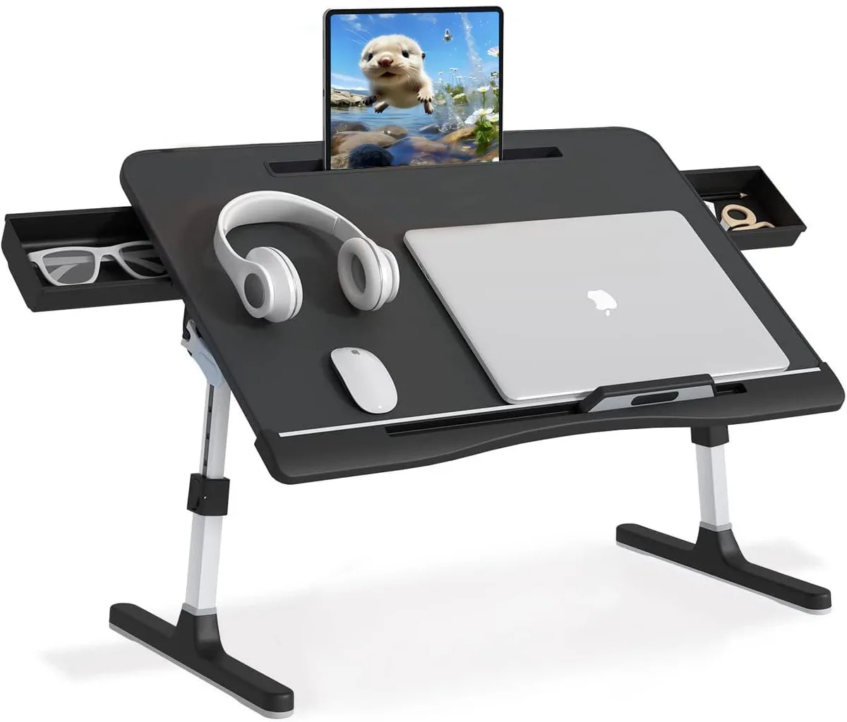 KLEAR F8LD Adjustable Lap Desk 2 Drawers 15.7x23.6in food service — product photo