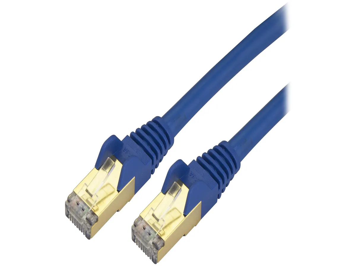STARTECH STARTECH C6ASPAT25BL network ethernet cable 25 ft Cat6a shielded blue 10Gb snagless — product photo