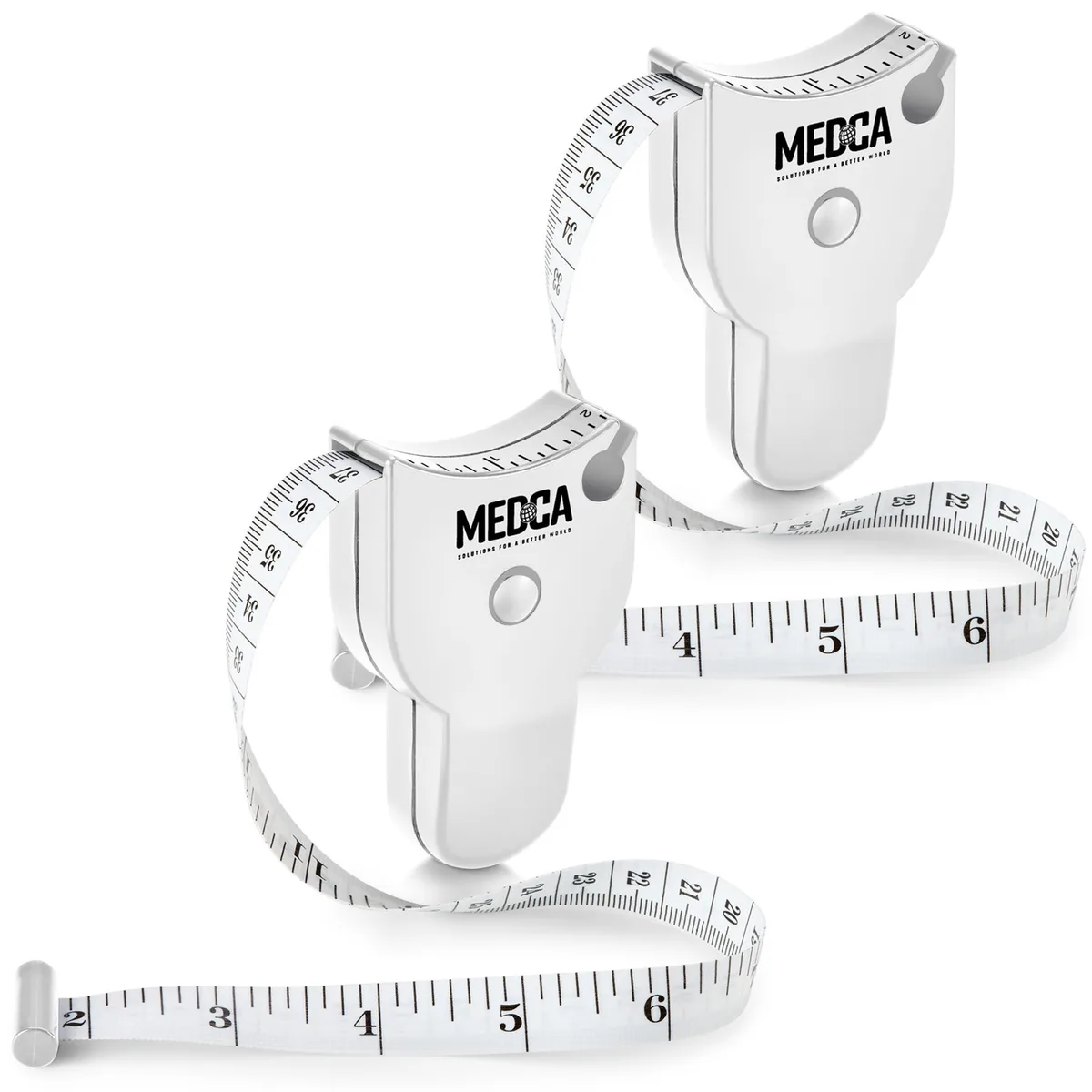 MEDca MEDca Body Tape Measure 2 Pack Inches Centimeters Push Button Home Health Care — product photo