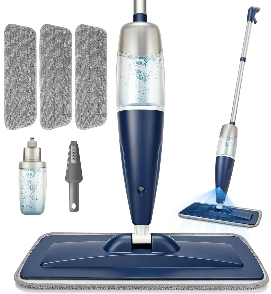  3M Spray Mop 700 ml 17 in 360° swivel 23.6 oz refillable bottle — product photo