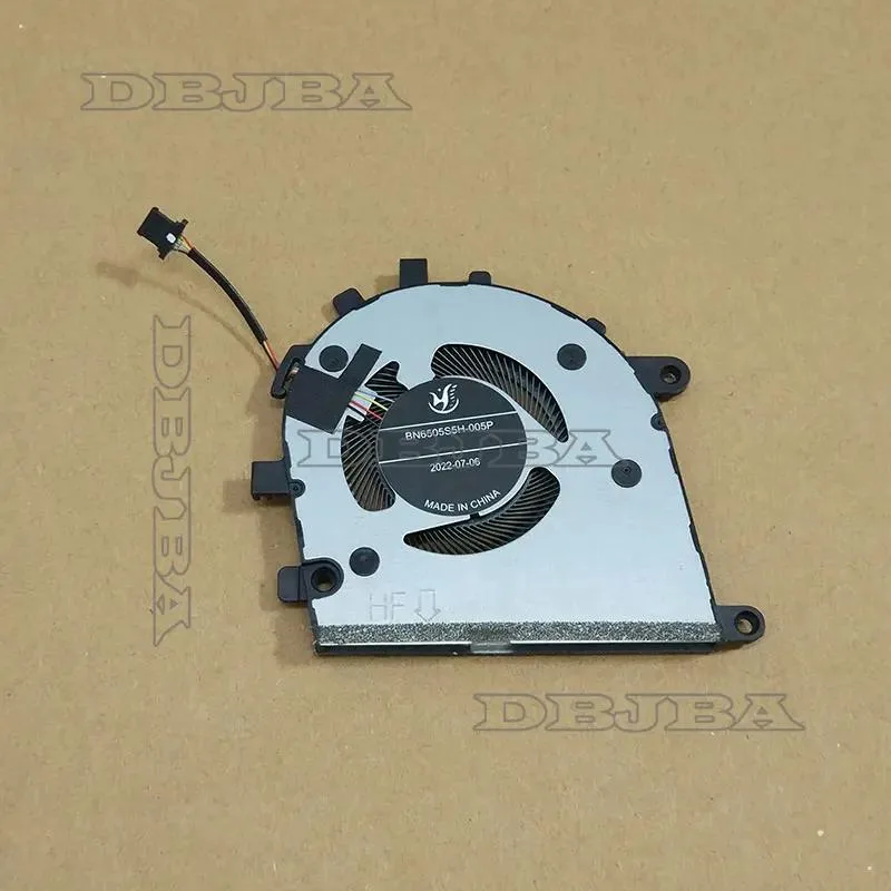 Replacement laptop cooling fan, black plastic housing, wire connector visible
