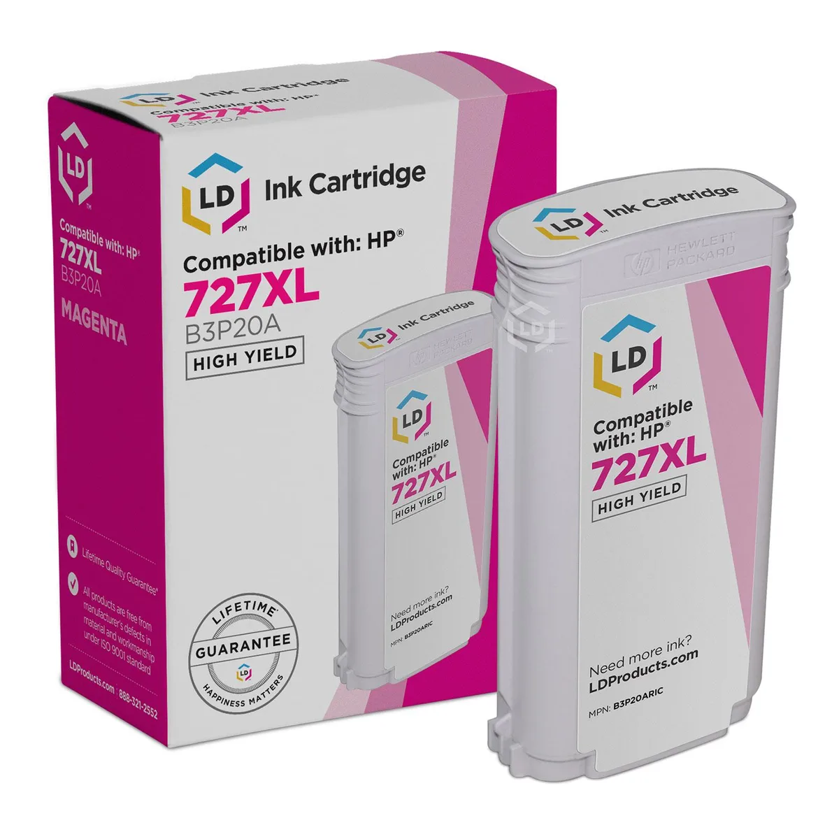 LD Products LD Products HP 727XL B3P20A High Yield Magenta Ink Cartridge — product photo
