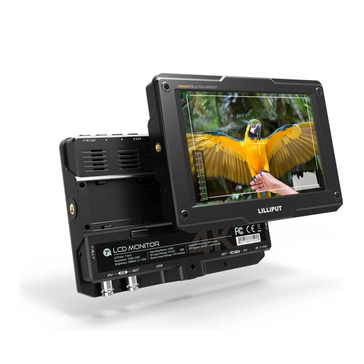 Lilliput Lilliput H7S 7-Inch 4K HDMI/3G-SDI Ultra-Bright On-Camera Monitor camera accessory — product photo