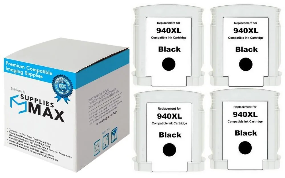 SuppliesMax SuppliesMax HP 940XL Black Inkjet 4-Pack 2200 Pages — product photo