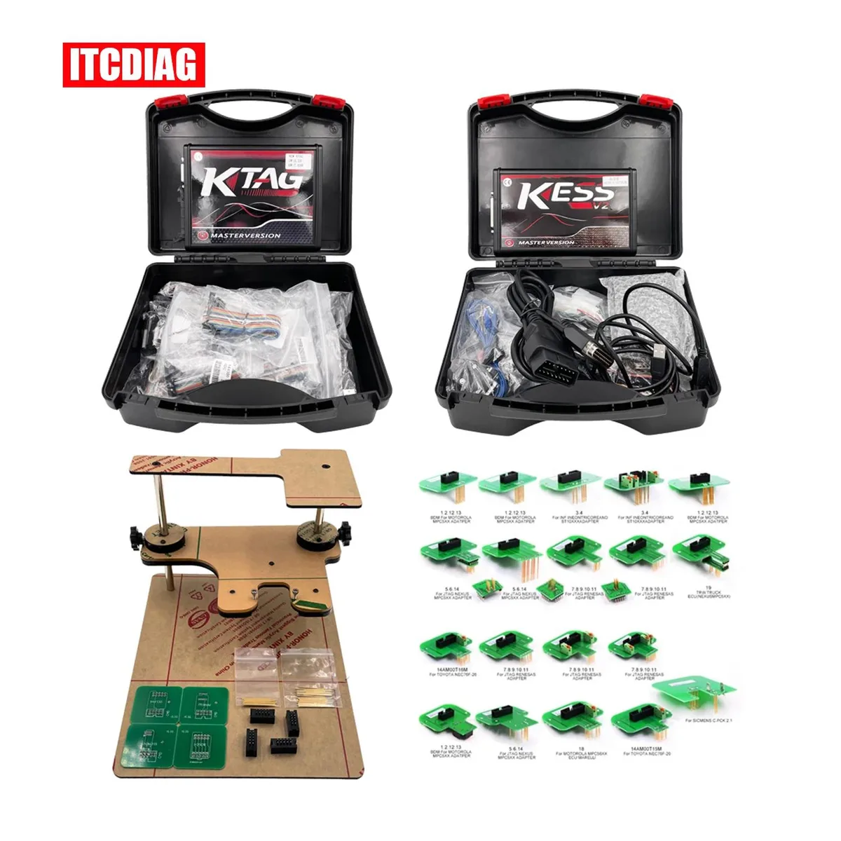 ITCARDIAG ITCARDIAG Full Set Ktag V7.020 KESS V5.017 BDM Frame 22 Adapters — product photo