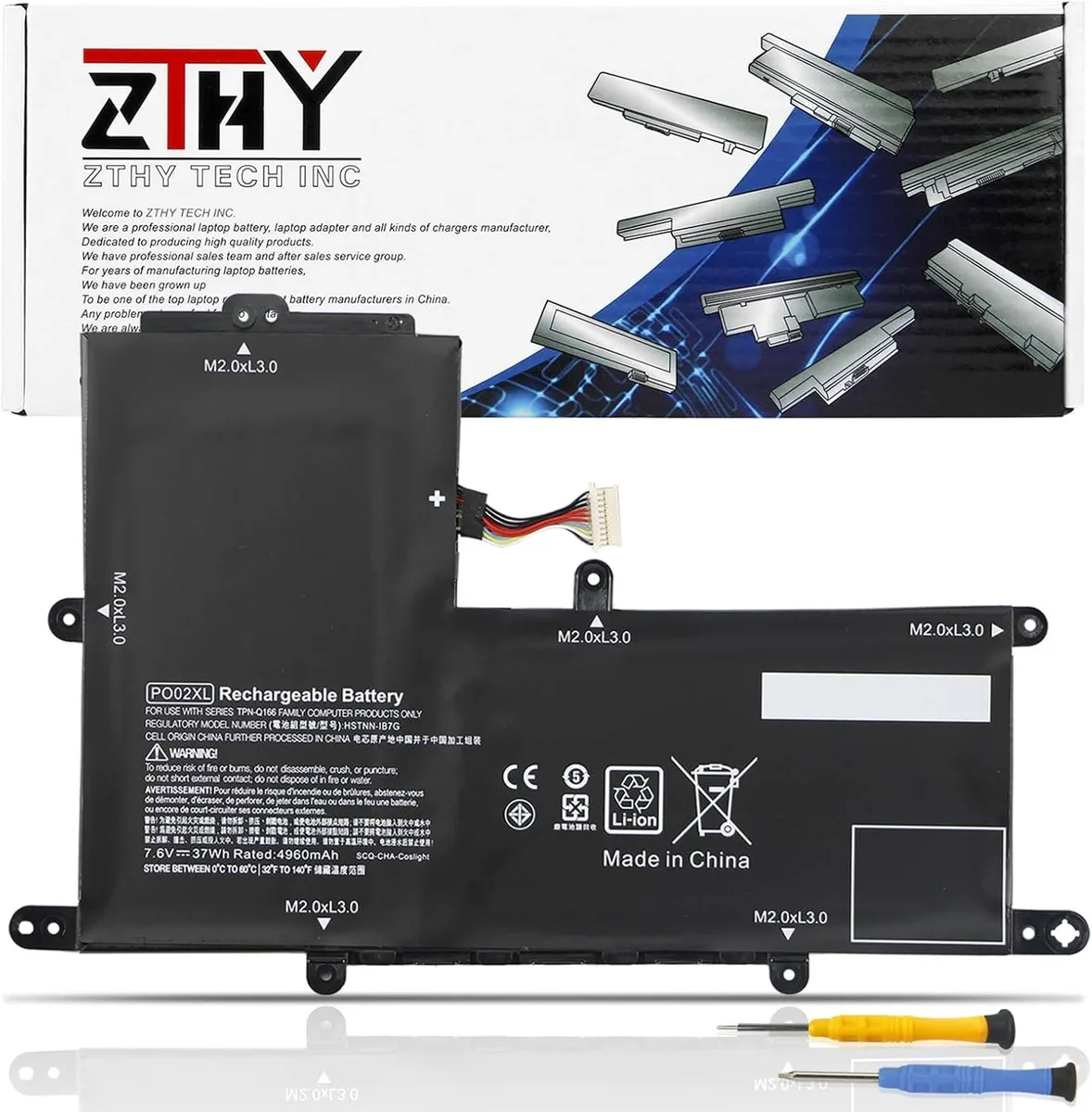 PISKEKAT PISKEKAT PO02XL 7.6V 37Wh laptop battery — product photo