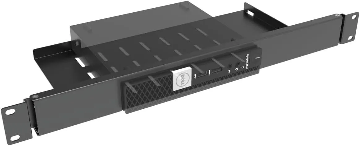 TAURKENAM TAURKENAM 1U Hinged Server Rack Shelf for Dell OptiPlex Micro 19" 6.6" Deep — product photo