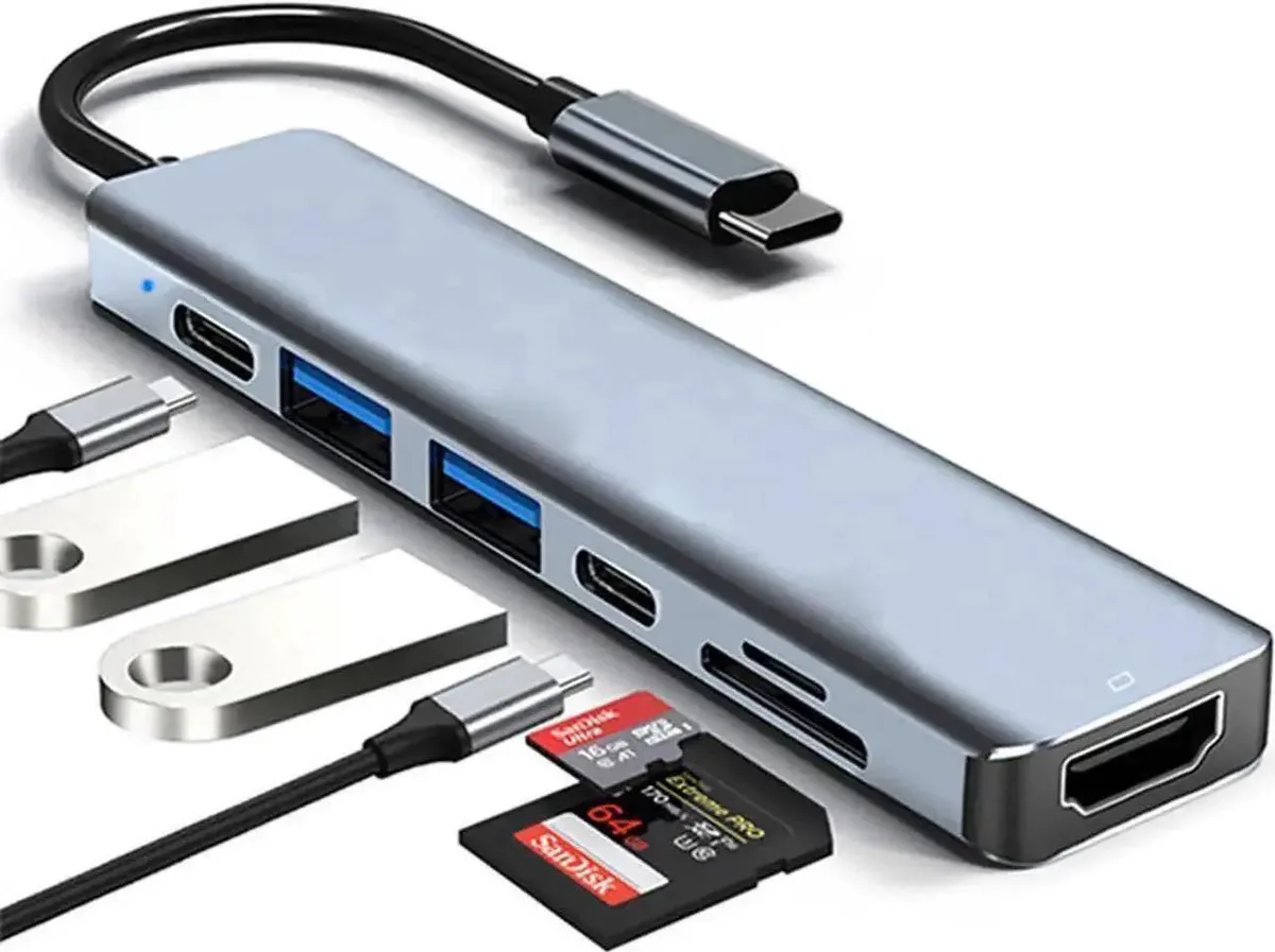 SMUGDESK SMUGDESK 7-in-1 USB-C Docking Station 4K HDMI 100W PD USB 3.0 2.0 SD TF — product photo