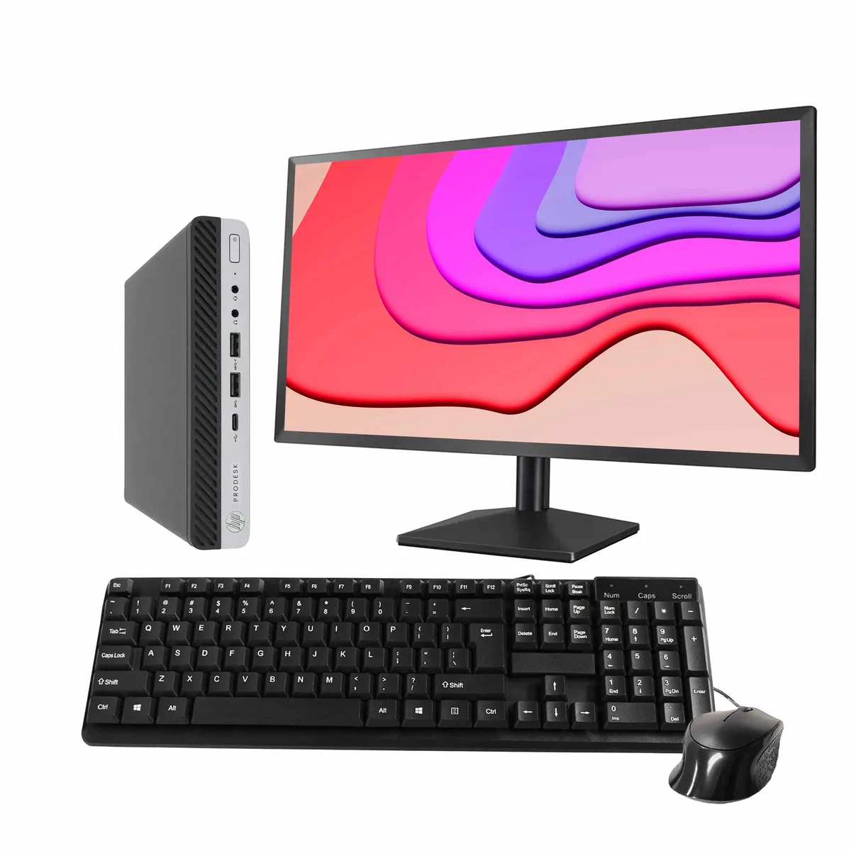 DELL DELL OptiPlex 3060 Mini PC i5-8500T 16GB DDR3 500GB SSD 24" monitor Windows 11 Pro — product photo