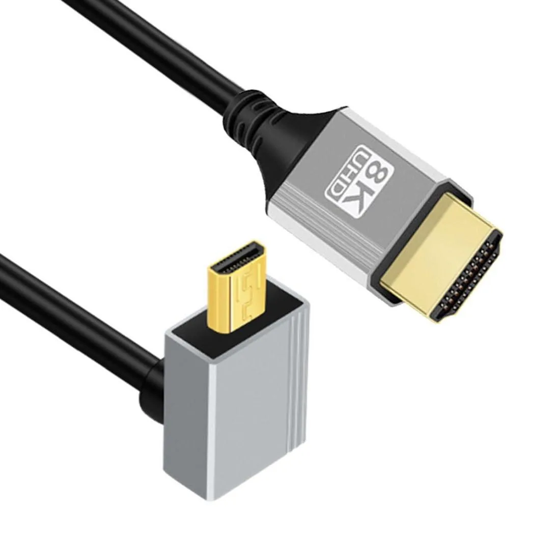 LORDWORLD LORDWORLD HDMI 2.1 Male to Micro Male 90° UP Angled 0.5m 48Gbps 8K@60Hz 4K@120Hz — product photo