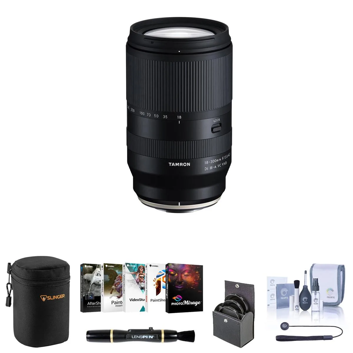Tamron Tamron 18-300mm f/3.5-6.3 Di III-A VC VXD Lens for Fuji X Bundle — product photo