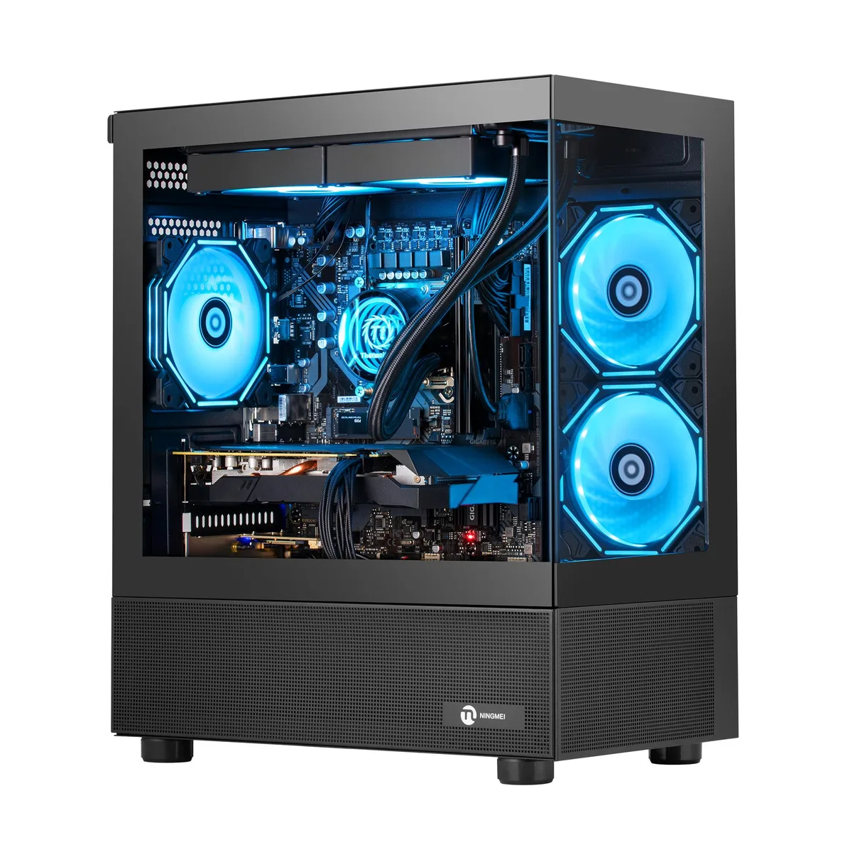NINGMEI NINGMEI Lumishore Gaming PC - Ryzen 7 5700X - RTX 5060 - 16GB DDR4 - 1TB NVMe - 550W - Windows 11 - Black — product photo