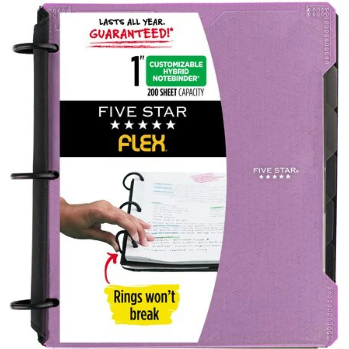 FIVE STAR FIVE STAR Flex 1" Hybrid NoteBinder Amethyst 80 sheets — product photo