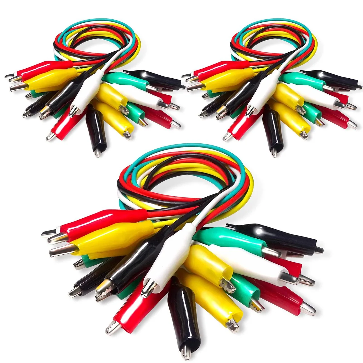 KEHIPI KEHIPI P1025-3 30PCS Alligator Clip Test Leads 50cm 5 Colors electrician tool — product photo