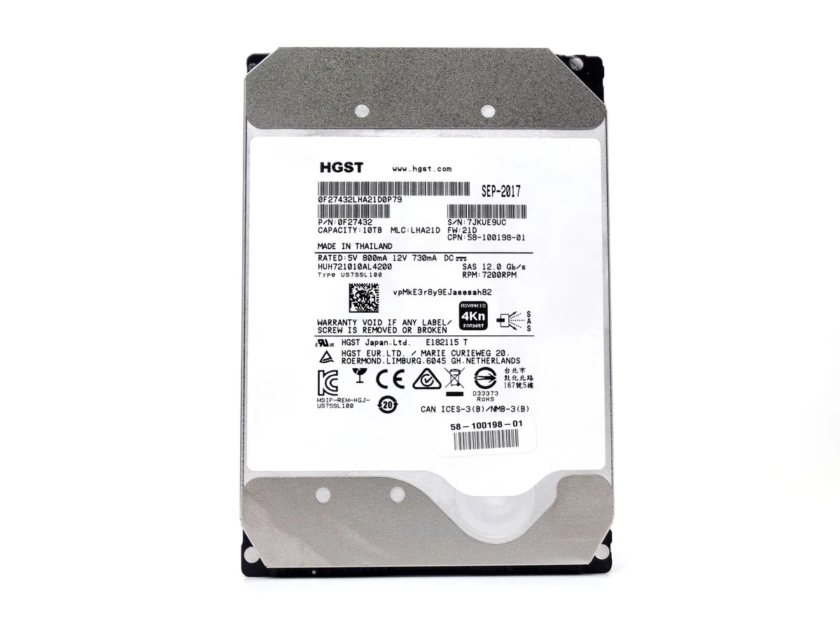 HGST HGST YG2KH Ultrastar He10 10TB 7200RPM SAS 12Gb/s 3.5" internal hard drive — product photo