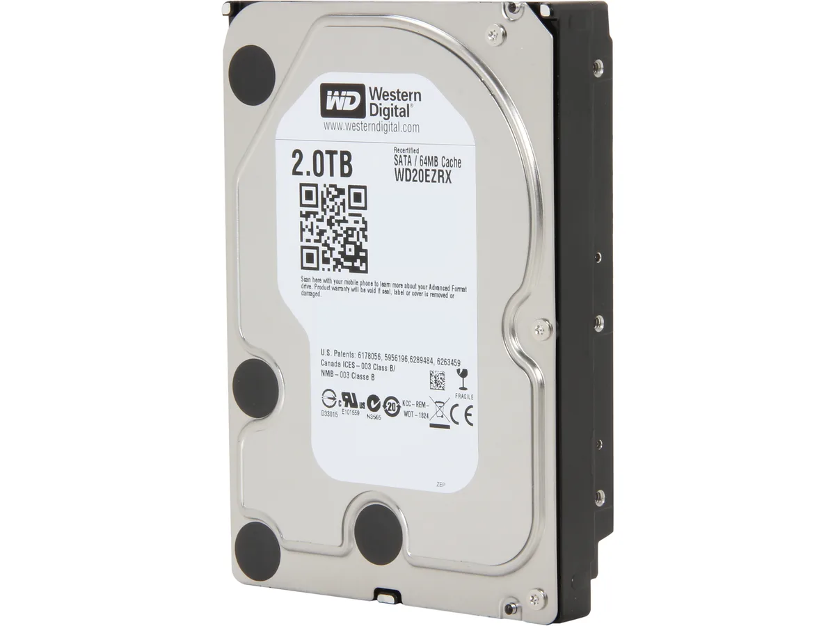 Western Digital Western Digital WD20EZRX 2TB 3.5" SATA 6.0Gb/s 64MB Cache Refurbished Internal Hard Drive — product photo